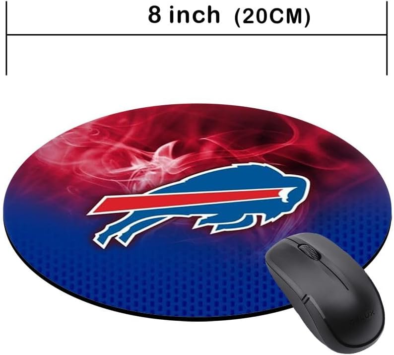 ZYJTEK Sports Round Mouse Pad,Red Blue Design Non-Slip Rubber Base Mousepad for Computers Laptop Desk,Gaming Mouse Mat for Football Fans - Image 4